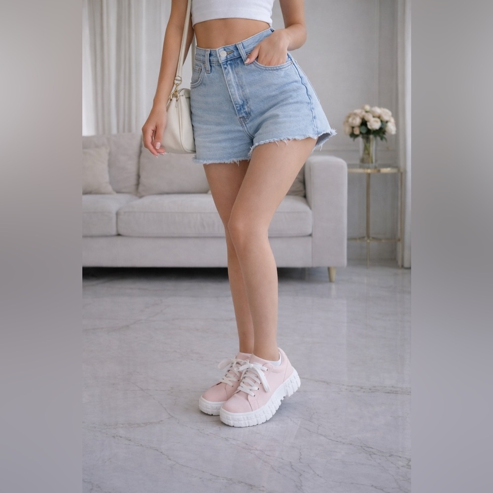 Pastel Pink Platform Sneakers size 5.5